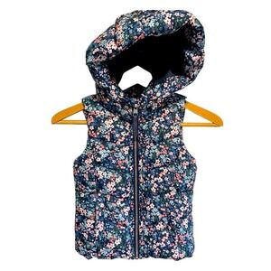 L.O.G.G. Label Of Graded Goods Girls Sleeveless Hooded Puffer Vest Floral 4-6 Yr